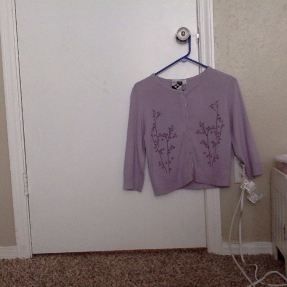purple sweater